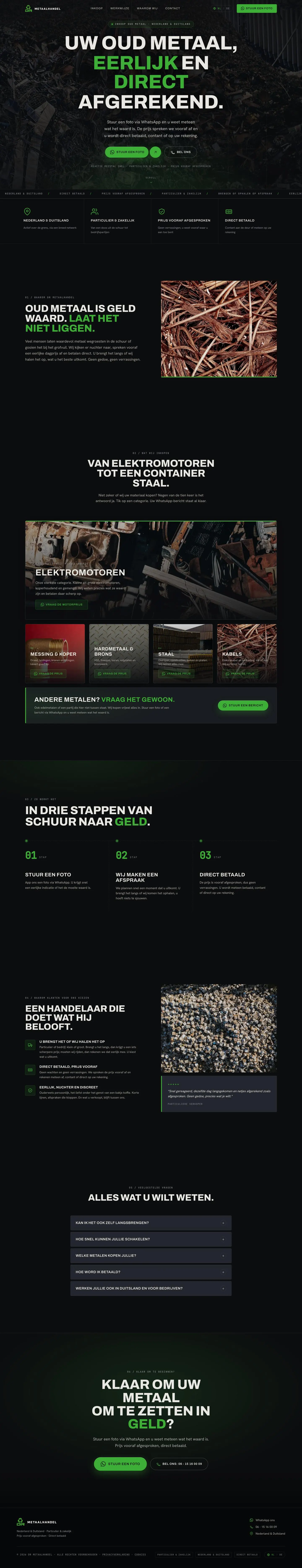 De hele site van DR Metaalhandel op een laptop